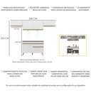 Ver imagem 4 de Armário de Cozinha Compacta 260cm com Leds Veneza Up Multimóveis V2022 Branco/Dourado