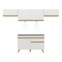 Ver imagem 7 de Armário de Cozinha Compacta 260cm com Leds Veneza Up Multimóveis V2022 Branco/Dourado