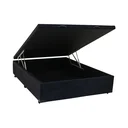 Ver imagem 2 de Cama Box Baú Casal Blindado Anka Star Sintético Preto 40x138x188