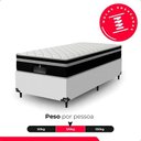 Ver imagem 5 de Cama Box Solteiro + Colchão Paris Molas Ensacadas Preto Couro Branco/preto