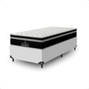 Ver imagem 7 de Cama Box Solteiro + Colchão Paris Molas Ensacadas Preto Couro Branco/preto