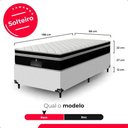 Ver imagem 4 de Cama Box Solteiro + Colchão Paris Molas Ensacadas Preto Couro Branco/preto