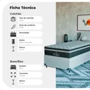 Ver imagem 3 de Cama Box Solteiro + Colchão Paris Molas Ensacadas Preto Couro Branco/preto