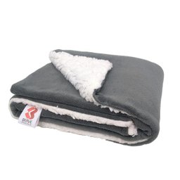 Manta Cobertor Pet Cachorro Gato Flannel Soft Sherpa Dupla Face Aveludado Cinza 80x90cm - 1