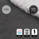 Ver imagem 3 de Manta Cobertor Pet Cachorro Gato Flannel Soft Sherpa Dupla Face Aveludado Cinza 80x90cm