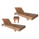 Ver imagem 1 de Kit 2 Espreguiçadeira Allegra com Rodinhas + Mesinha de Apoio em Madeira Nogueira