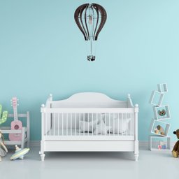 Luminária Teto tipo Pendente BALÃO MDF - Completa - Cor: Preta - 2