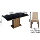 Ver imagem 3 de Conjunto Sala de Jantar Mesa Tampo de Vidro 6 Cadeiras Alexis Madesa