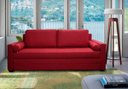 Ver imagem 1 de Sofá Que Se Transforma em Cama Horizontal em Tecido Vermelho