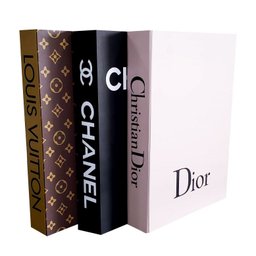 Kit 3 Caixas Livro Decorativo Chanel Dior Louis - 1