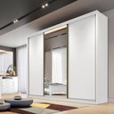 Ver imagem 1 de Guarda-roupa Diamond Plus com 1 Porta Espelho Peliculado 3 Portas e 6 Gavetas