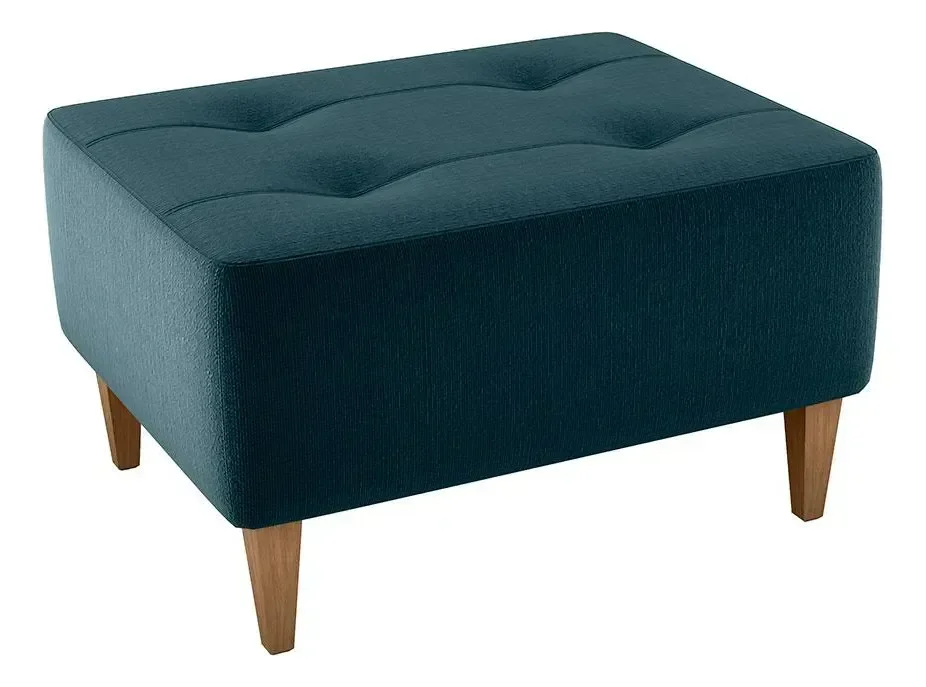 Puff Decorativo Piva Suede Azul Petróleo