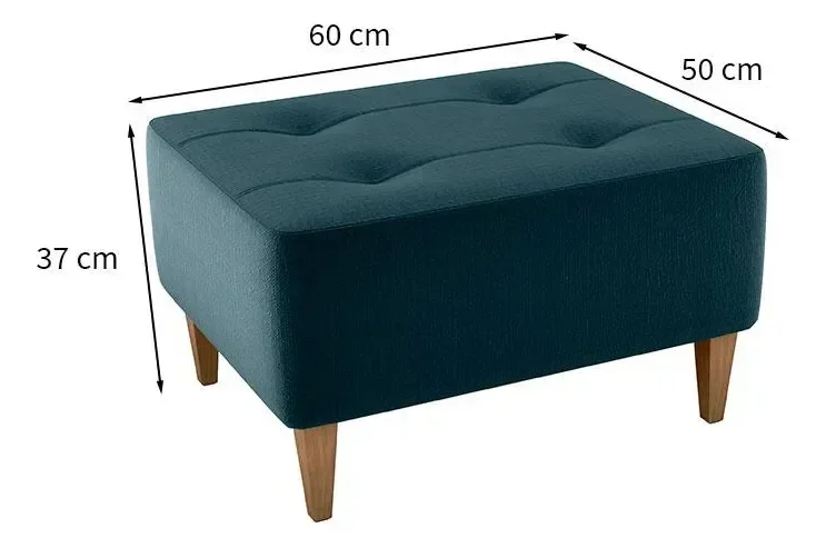 Puff Decorativo Piva Suede Azul Petróleo - 3