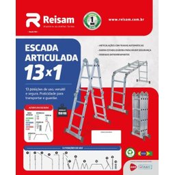 Escada de Alumínio Articulada Multifuncional 4x3 Reisam 3,4 Metros - 7