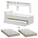 Ver imagem 1 de Cama Solteiro Bicama Est com 2 Colchões Ditália Bb2829 Branco