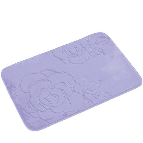 Tapete de Banheiro Flor 60cm x 40cm Lilás Blanco