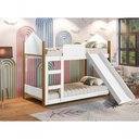 Ver imagem 3 de Beliche Infantil Casinha Alice com Escorregador MDF-MDP Branco Gabrielli Móveis