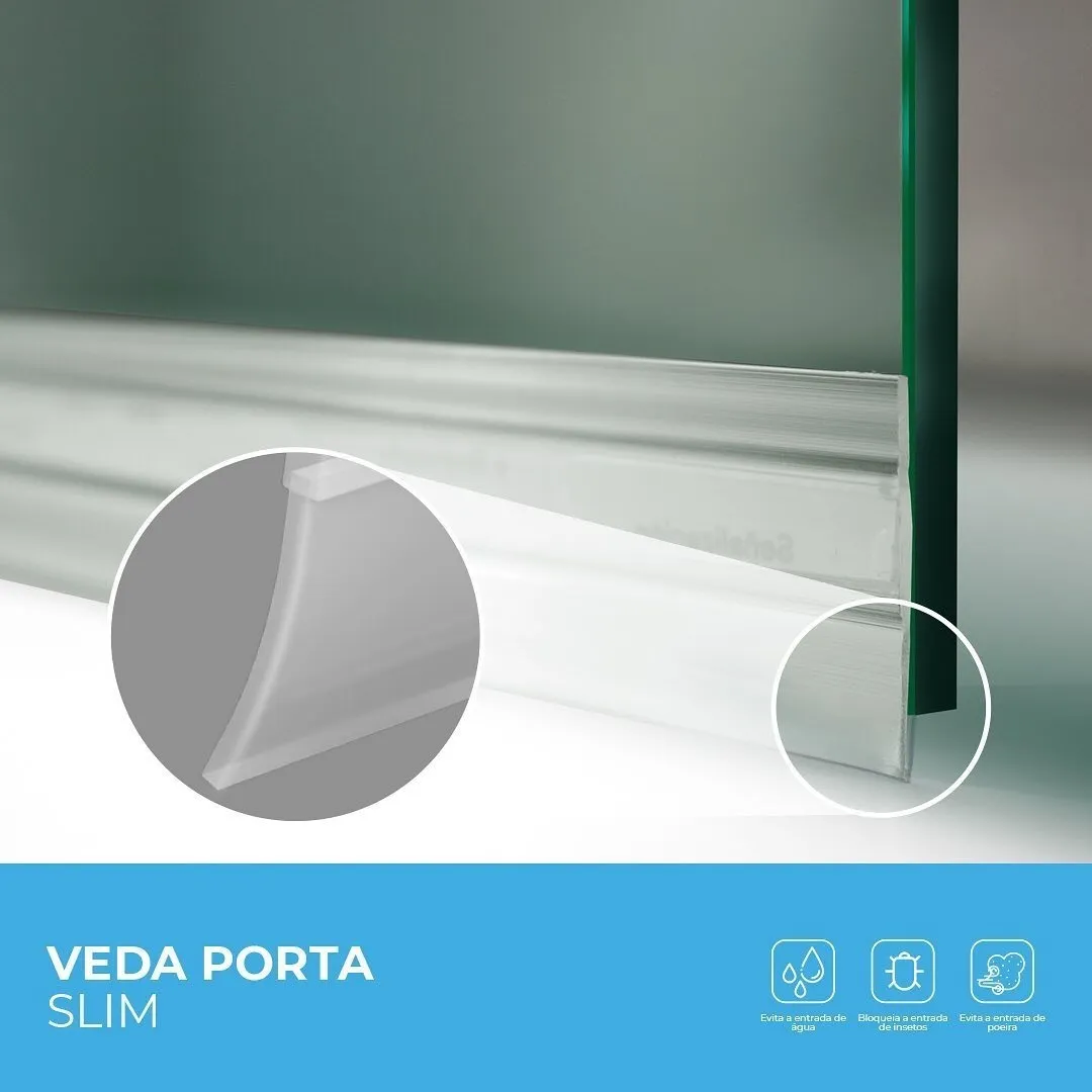 Veda Porta Slim Protetor De Frestas Comfort Door 100cm Branco - 8