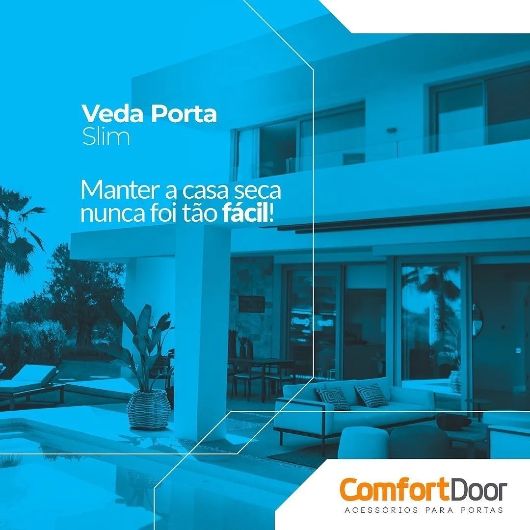 Veda Porta Slim Protetor De Frestas Comfort Door 100cm Branco - 2