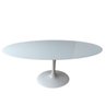 Mesa de Jantar Tulipa Saarinen Oval 140x90cm Laqueada + Vidro - Branco - 2