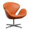 Poltrona Swan Revestida em Couro Sintético - Laranja - 1