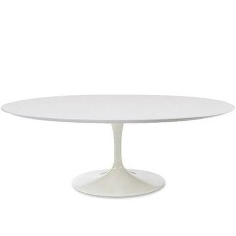 Mesa de Jantar Tulipa Saarinen Oval 235x122cm Laqueada - Branco