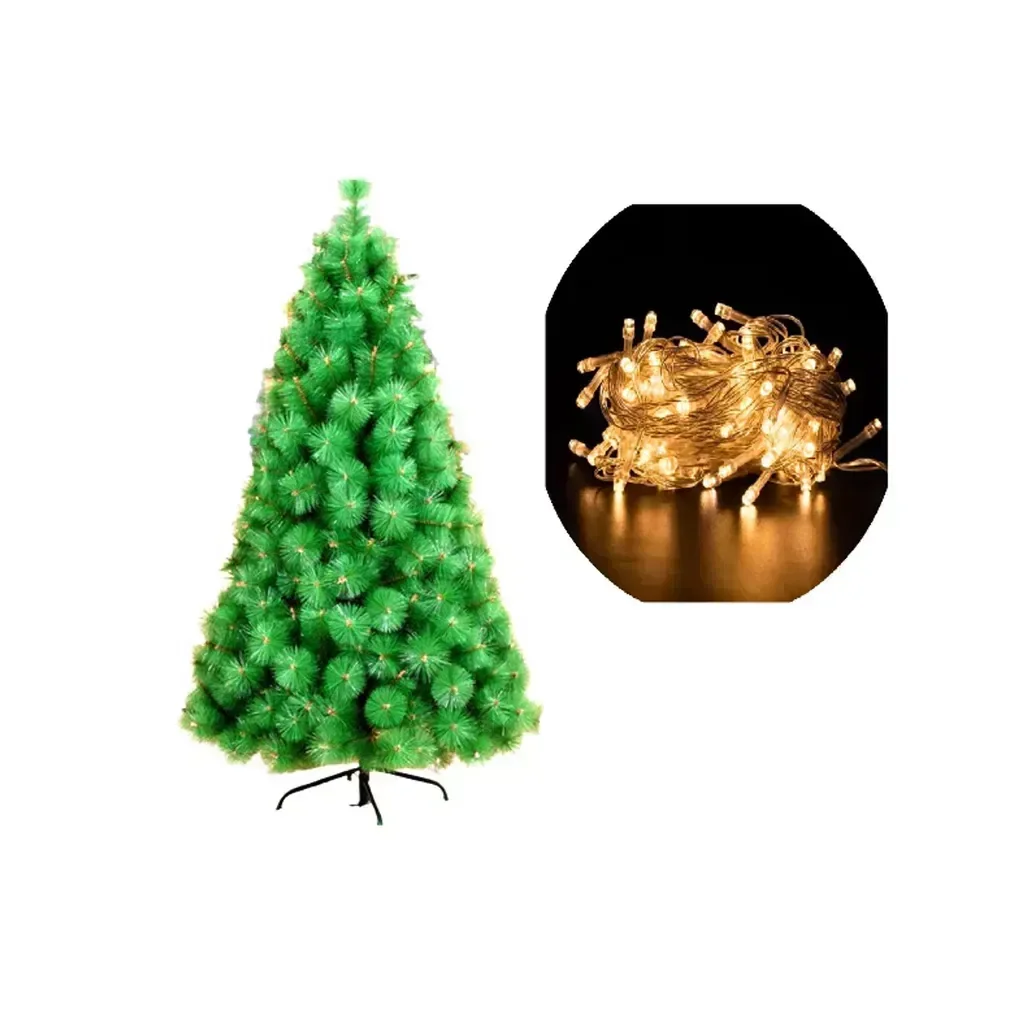 Arvore de Natal Pinheiro 2,10 Metros 300 Galhos com Pisca Pisca - 1
