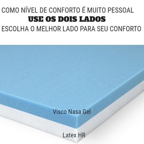 Pillow Top Látex Hr + Visco Nasa Gel Two Sides Casal 1,38X1,88X0,06m - 2