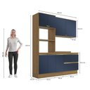 Ver imagem 4 de Armário de Cozinha Compacta Torre Quente 100% Mdf 190cm Nogueira/azul Profundo Celeste Kappesberg