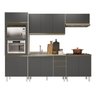 Cozinha Modulada 5 Peças 100% Mdf Kali Bianco Tok/ Chumbo - Nicioli - 3