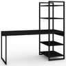 Mesa Escrivaninha Flex Industrial Aço 4 Prateleiras Ônix/preto - Panorama Móveis - 6