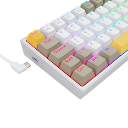 Teclado Gamer Mecanico Redragon Fizz RGB Usb Branco Cinza 60% Switch Brown - 5