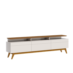 Rack para TV até 75 polegadas 218 cm 3 gavetas Classic+ Pés em Madeira Maciça - 2