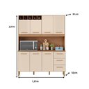 Ver imagem 2 de Armário de Cozinha Alice 1,57m com 7 Portas Amêndoa Off White