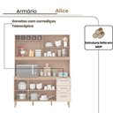 Ver imagem 3 de Armário de Cozinha Alice 1,57m com 7 Portas Amêndoa Off White