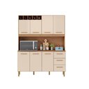 Ver imagem 1 de Armário de Cozinha Alice 1,57m com 7 Portas Amêndoa Off White