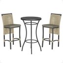Ver imagem 1 de Mesa Bistrô e 2 Banquetas Roma Preta Corda Estofado 7 Trama Rami