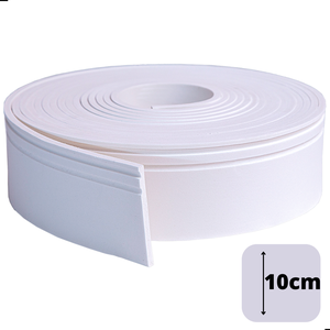 Rodapé Roda Meio Autocolante Flexível 12 Metros 10cm X 0,8cm 10c2F