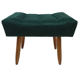 Puff Banqueta Retangular para Sala Quarto Penteadeira Verde Militar Pés Natural - 1