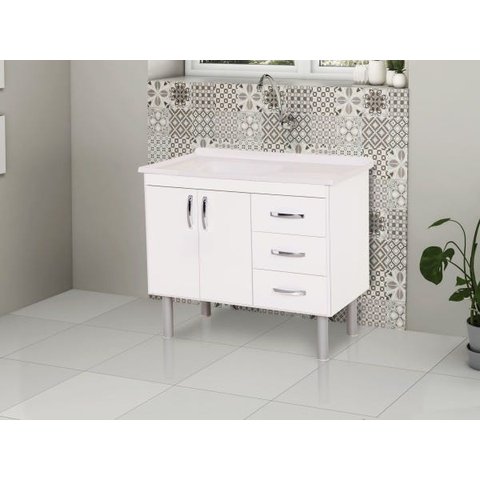 Gabinete Cozinha Tóquio 95,2cm Branco A.J. Rorato.