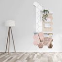 Ver imagem 2 de Kit 30 Un. Espelho Flexível Decorativo 17x19,6cm Hexágono