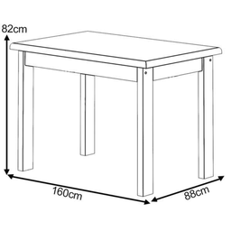 Mesa Com 6 Cadeiras de Madeira Maciça 160x88 Safira Mel - 4