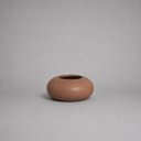 Ver imagem 1 de Cachepot Redondo Pequeno Espelhado Vaso Decorativo de Cerâmica para Sala e Mesa Mocha Mousse
