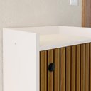 Ver imagem 4 de Sapateira Hall de Entrada Organizador Sala Quarto Prateleira 1 Porta Banquinho Sapato Nicho Shoes -