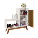 Ver imagem 1 de Sapateira Hall de Entrada Organizador Sala Quarto Prateleira 1 Porta Banquinho Sapato Nicho Shoes -