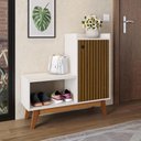 Ver imagem 2 de Sapateira Hall de Entrada Organizador Sala Quarto Prateleira 1 Porta Banquinho Sapato Nicho Shoes -