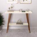 Ver imagem 1 de Aparador Sala Mesa Decorativa Mônaco Com Pés em Madeira Maciça - Off White