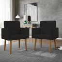 Ver imagem 1 de Kit 2 Poltronas Decorativas Nina Slim Preto para Escritório
