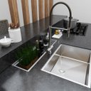 Ver imagem 4 de 78 Cm Calha Para Pia Umida Bancada Americana Embutida Inox Technox
