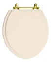 Ver imagem 1 de Tampa De Vaso Poliéster Oval Rosa Shell Com Ferragem Dourada